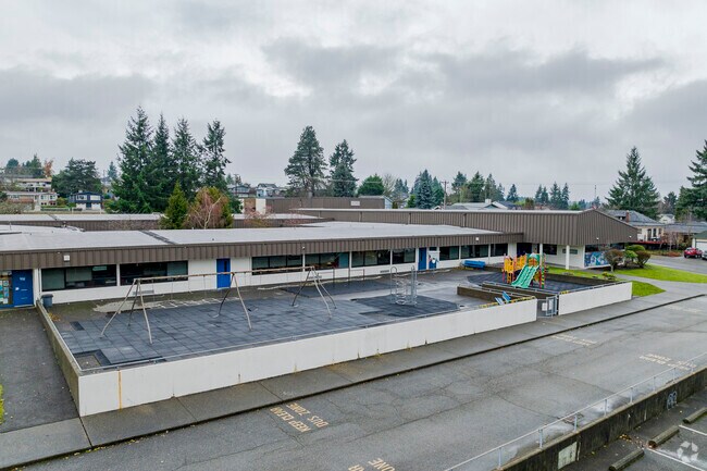 The younger kids have access to a nice soft playground area.