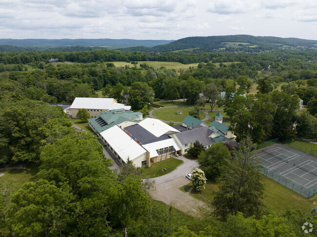 A birdeye view of the beautiful campus of Maplebrook in Amenia NY.