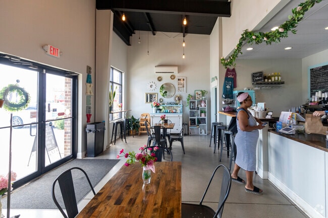 Take your baked goods with you or stay and still awhile inside at the Hamley Bake Shoppe.