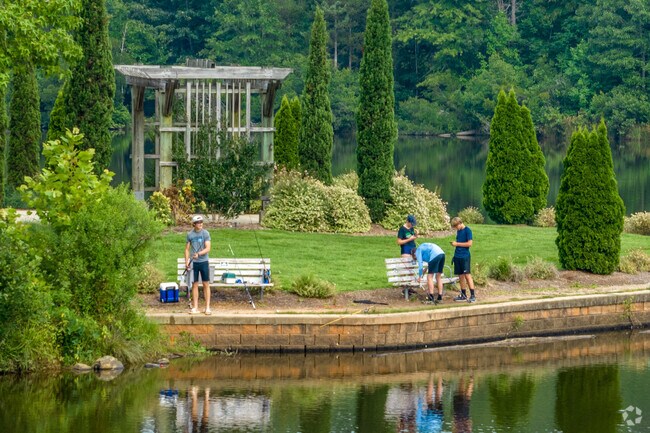 Local fish on the large lake at the Colonel Francis J Beatty Park in Charlotte, NC.