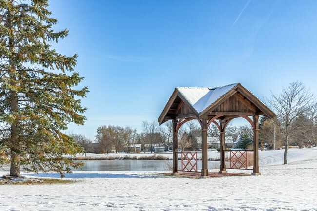 The Burlington neighborhood, one street from downtown, has a pond and a gazebo.