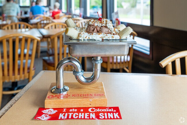 The Kitchen Sink is a tasty dessert served at the Colonial Cafe in Naperville's Hobson Village.