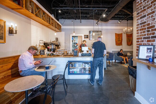 Grab a cup of coffee at Cavalier Coffeehouse on Main Street in Downtown North Augusta.