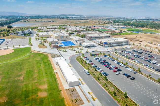 Beaumont Senior High School offers a sprawling campus when viewed from above.