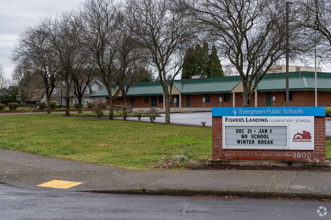 Informative signage upona arrival to Fishers Landing Elementary School.