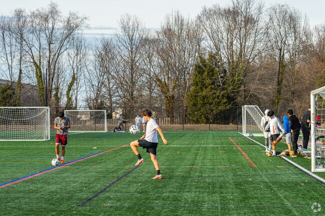 Soccer leagues have several regulation sized soccer fields to practice on in Chapel Ave Park.