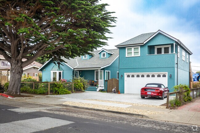 The occasional larger home can be found in downtown Sharp Park.