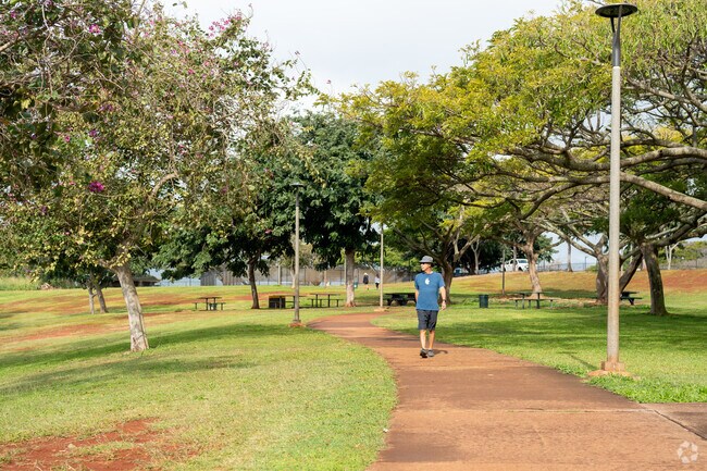 Residential areas in Waipahu feature well-maintained streets and sidewalks, perfect for walking.