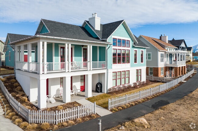 Colorful homes are plentiful in the South Jordan neighborhood.
