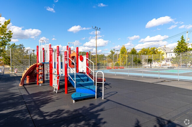 P.S.13 M. L. Lindemeyer has colorful equipment and green surroundings.