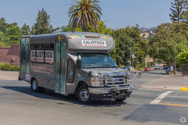 NVTA serves the Calistoga city with small shuttles that can be booked by anyone.