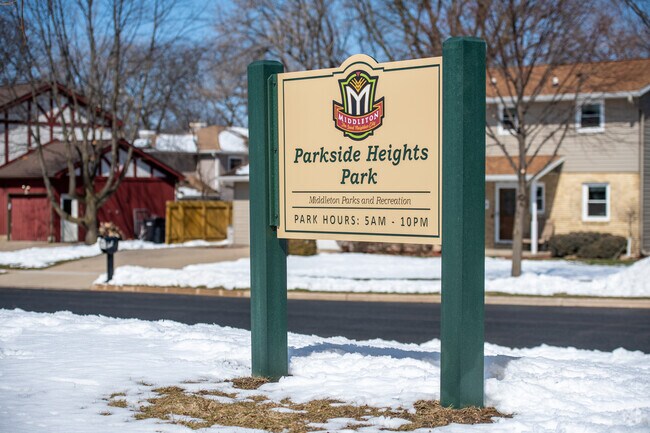 This is the signage for Parkside Heights Park in Madison, WI.