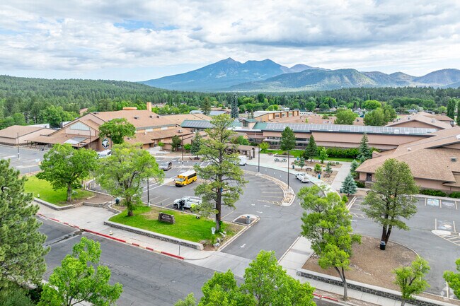 Elevated view of Flagstaff High School showing the large campus.