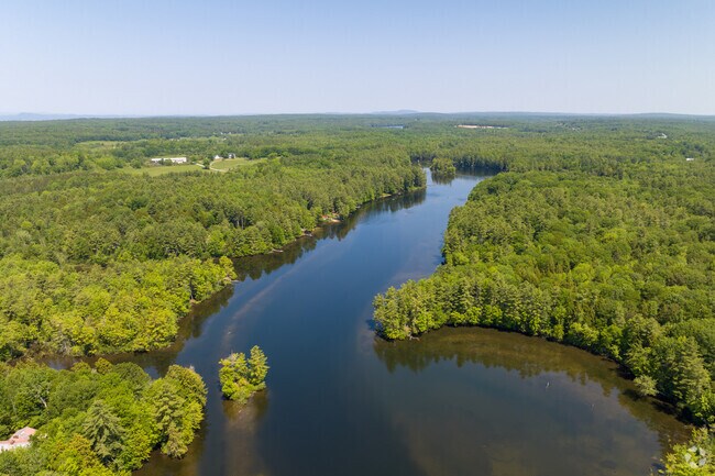 Aerial view of the Pleasant River near North Gorham.