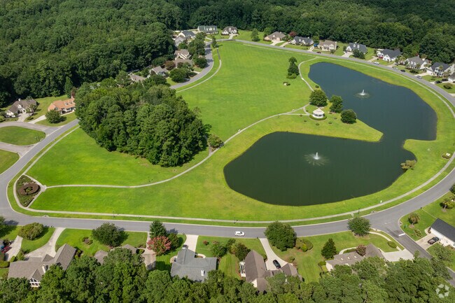 Woodbridge residents enjoy walks around The Green.