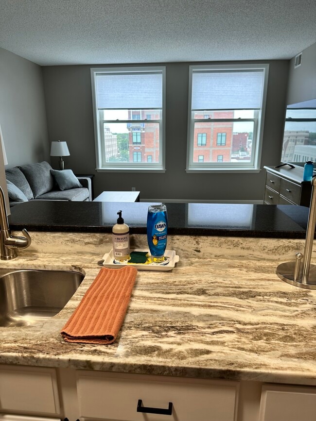 Kitchen looking into TV Room