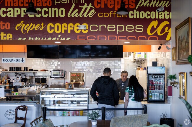Crepe station #3 serves delicious crepes and pastries to Pioneer Park residents.