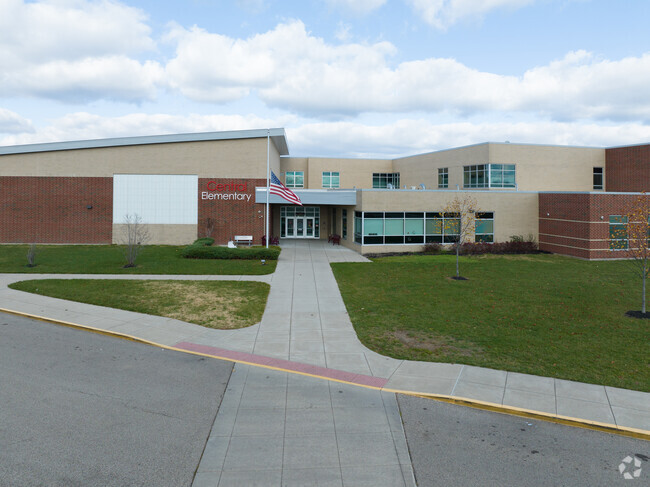 Fairfield Central Elementary School front entrance.