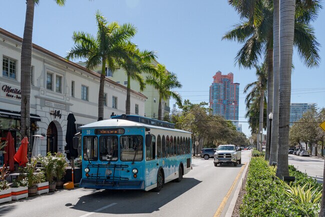 Many South Pointe residents enjoy taking a ride on the free trolley.