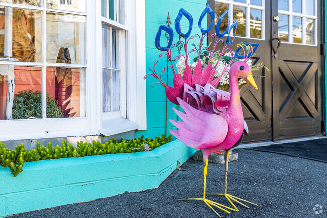 You can find colorful yard ornaments showcased within the Georgetown-Beacon Hill neighborhood.