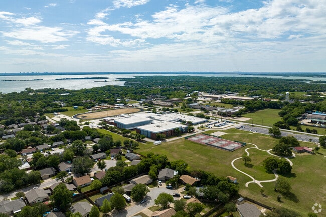 Overview showing Lake Dallas Middle School campus.