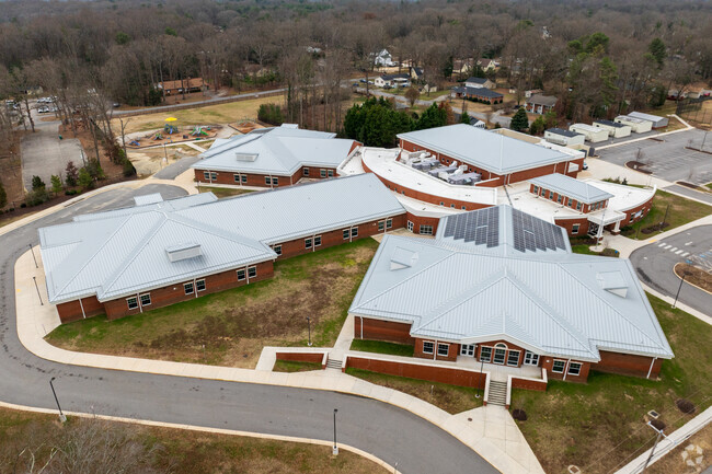 An aerial view of Enon Elementary School.