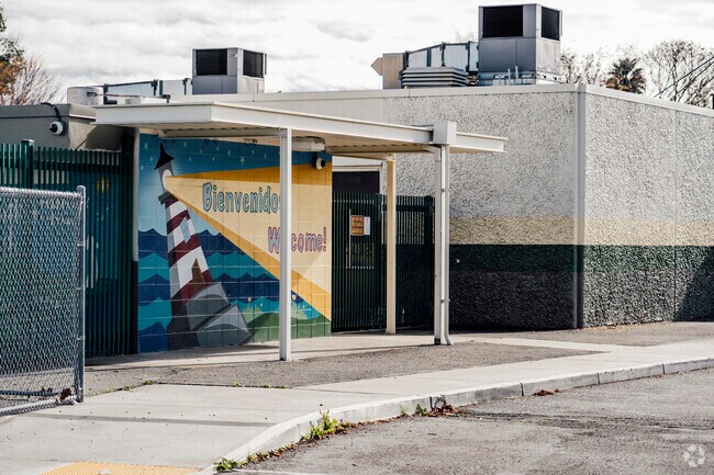 The entrance of KIPP Heritage Academy in San Jose, California.