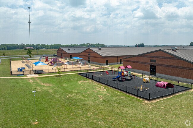 Portland Gateview Elementary has several outdoor play spaces for students on recess.