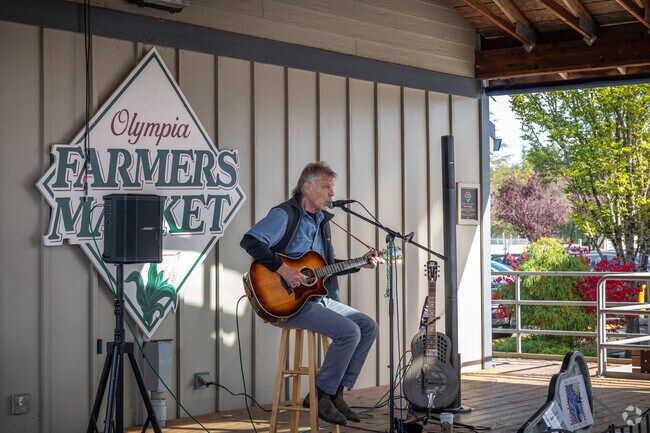 Listen to local artists and shop the vendors at the Olympia Farmer’s Market near South Westside.