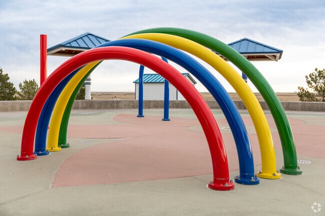 Great Plains Park in Sterling Hills features a water playground for summer fun.