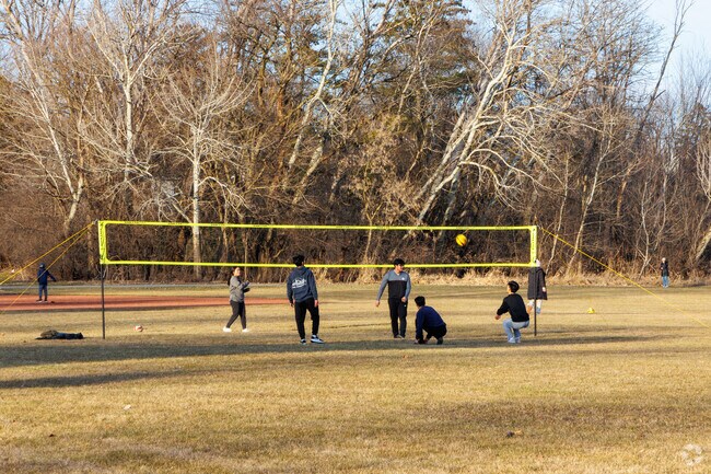 Northside Park residents enjoying a game of volleyball.