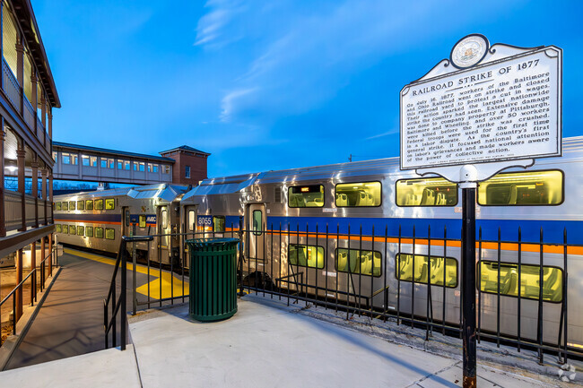 The MARC train at Martinsburg station is convenient to Martinsburg residents for commuting to D.C.