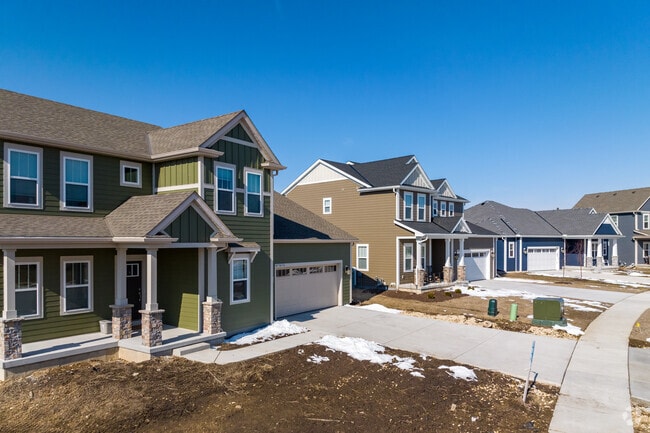 A row of newly constructed homes in Cedarburg.