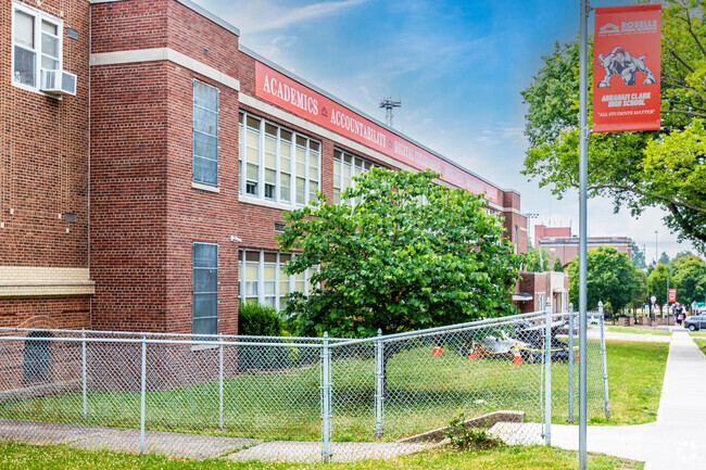 Abraham Clark High School serves students from 9th through 12th grade.