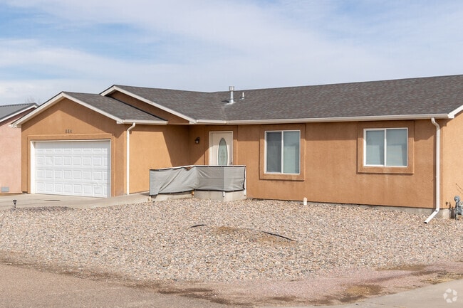 Pueblo West has many ranch style homes and adobe style siding is also common.