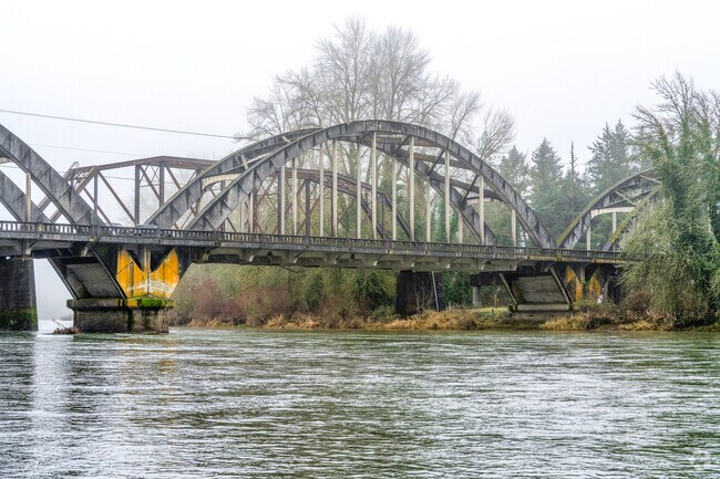 Take a the Conser Bridge over Santiam River in Jefferson, OR.