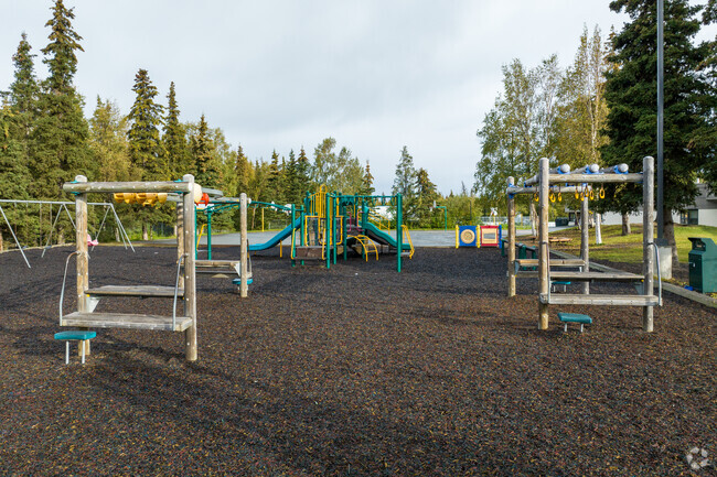 Huffman Elementary School has a jungle gym for students to use during recess.