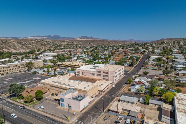 Multiple structures on the Globe High School campus serve academic, athletic, and extracurricular programs for area youth.