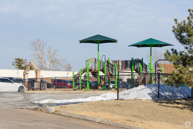St. Pius X. School provides students modern playgrounds for exercise and play.