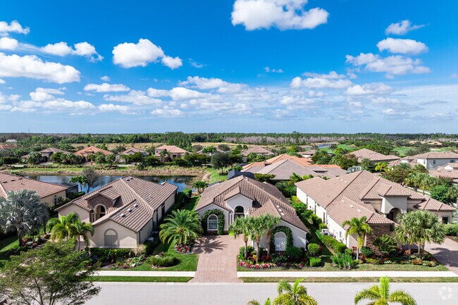Homes in Esplanade Golf and Country Club have idyllic views of lakes and the golf course.