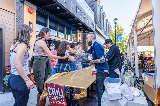 The Downtown Wheaton Chili Cookoff invites visitors to sample a variety of recipes.