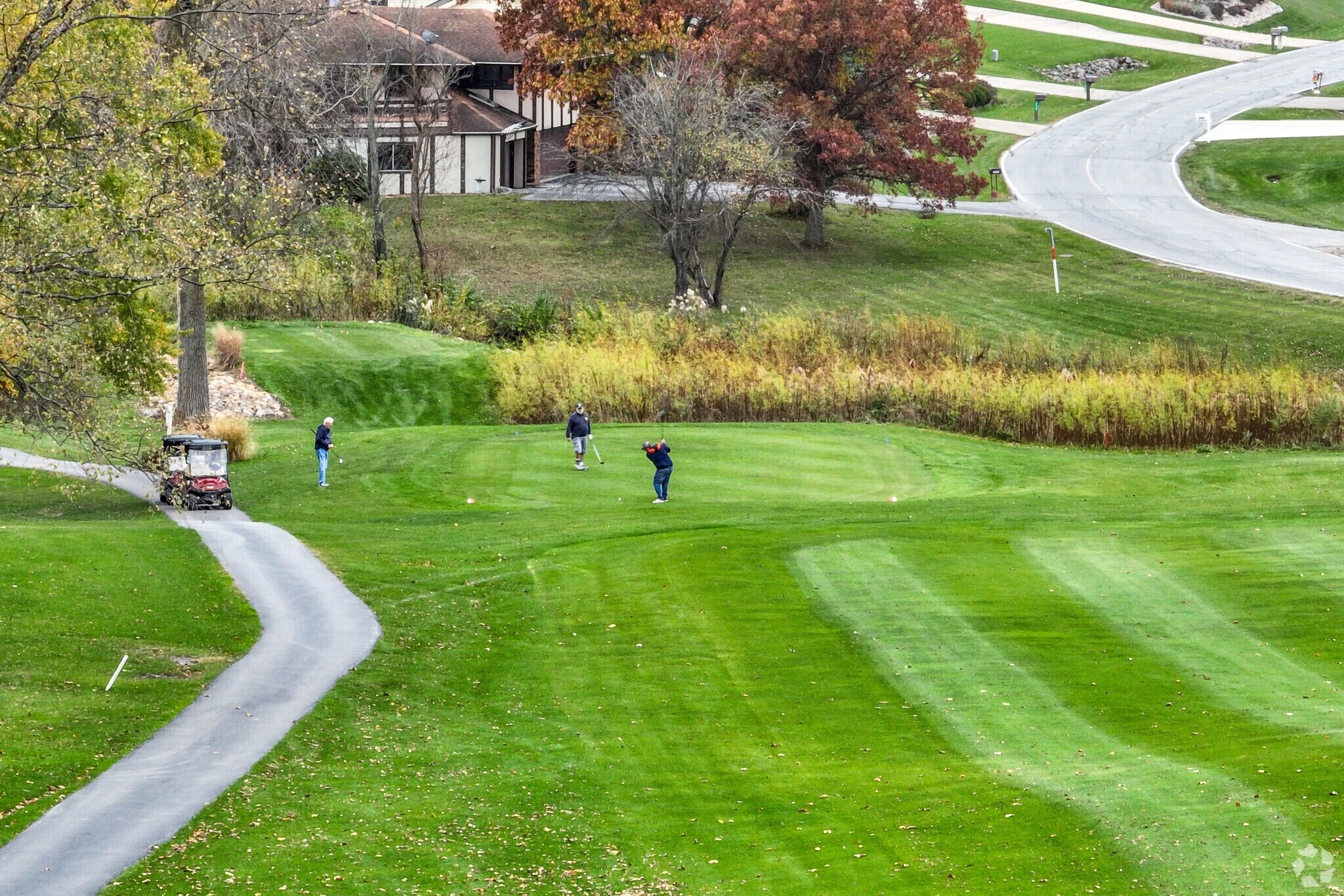 Many residents enjoy Lakes of the Four Seasons' private golf course.