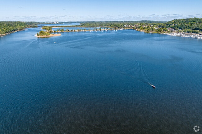 West Lakeland lines the St. Croix River, which is the border of Minnesota and Wisconsin.