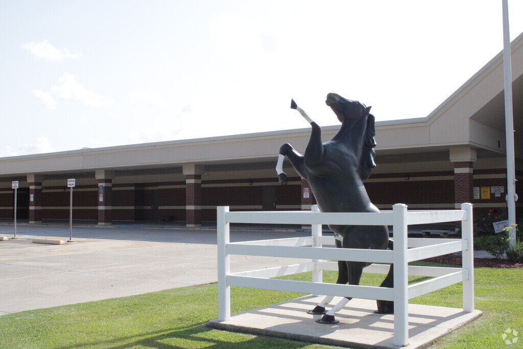 Mascot out front  of Central Middle School