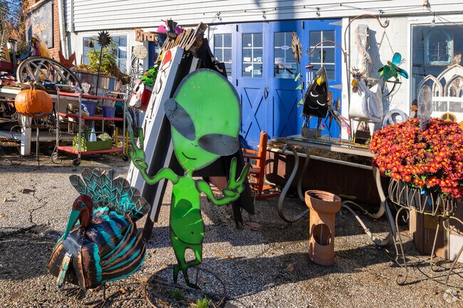Visitors are greeted by a whimsical entrance at Somerville's Antiques in Richfield, Ohio.