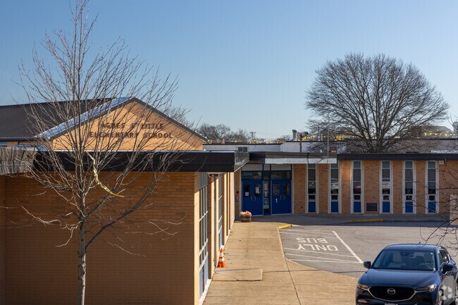 Left side of Agnes E. Little Elementary School in Pawtucket.