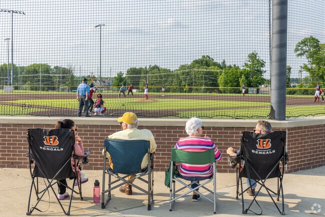 Parents and loved ones take in the game at one of the 6 baseball fields at Warren County Sports Park.