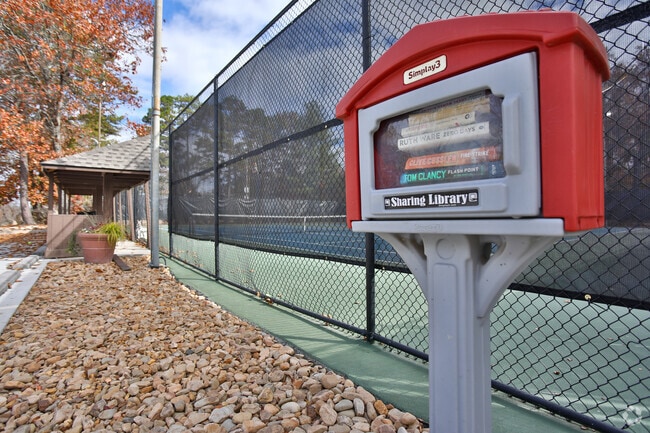 Readers can borrow a book from the little library in Mountain Shadows.
