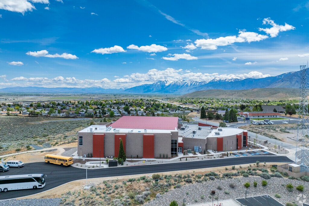 An aerial view of Sierra Lutheran High School.