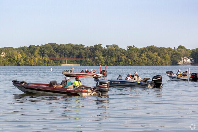 Fishermen get ready for the bassmaster competition at the Decatur Marina near Mueller Park.